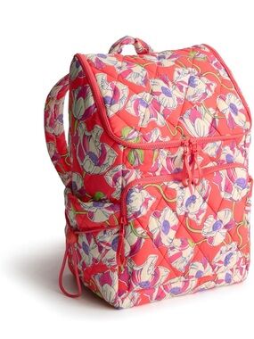 Vera Bradley Coral Pink Quilted Floral Backpack